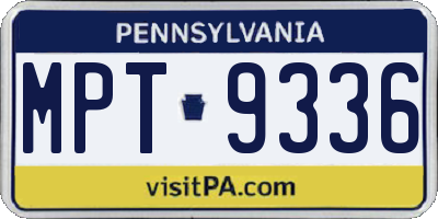 PA license plate MPT9336