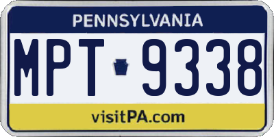 PA license plate MPT9338