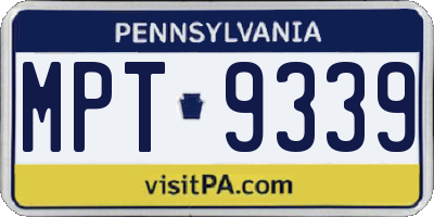 PA license plate MPT9339