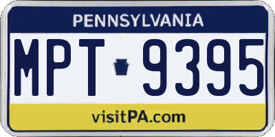 PA license plate MPT9395
