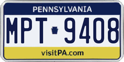 PA license plate MPT9408