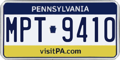 PA license plate MPT9410