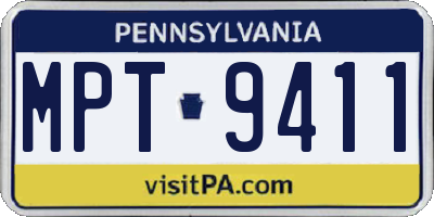 PA license plate MPT9411