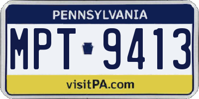 PA license plate MPT9413