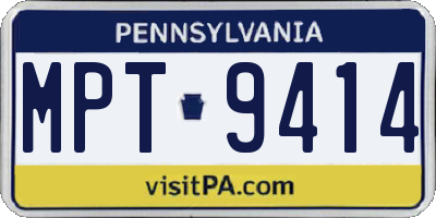 PA license plate MPT9414