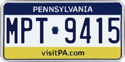 PA license plate MPT9415