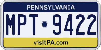 PA license plate MPT9422