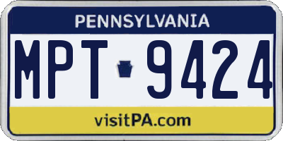 PA license plate MPT9424