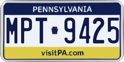 PA license plate MPT9425