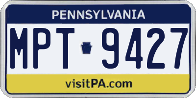 PA license plate MPT9427