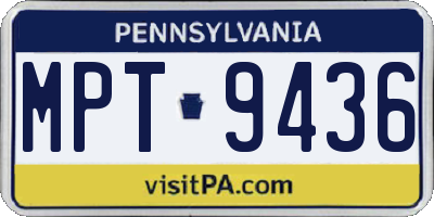 PA license plate MPT9436