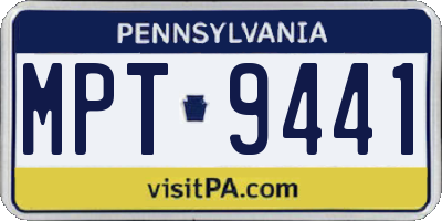PA license plate MPT9441
