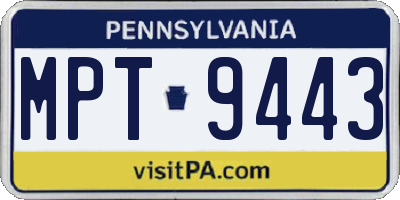 PA license plate MPT9443