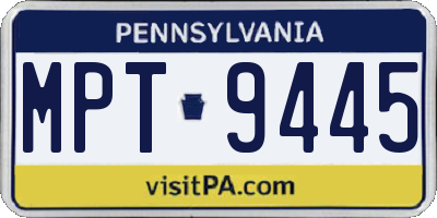 PA license plate MPT9445