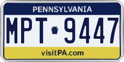 PA license plate MPT9447