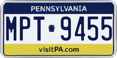 PA license plate MPT9455
