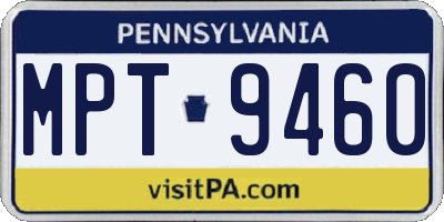 PA license plate MPT9460