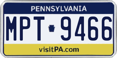 PA license plate MPT9466