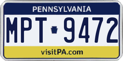 PA license plate MPT9472