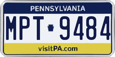 PA license plate MPT9484