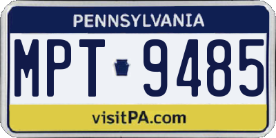 PA license plate MPT9485