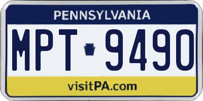 PA license plate MPT9490