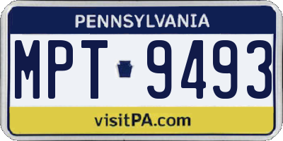PA license plate MPT9493