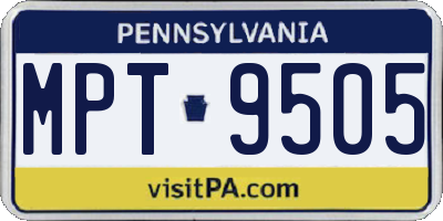 PA license plate MPT9505