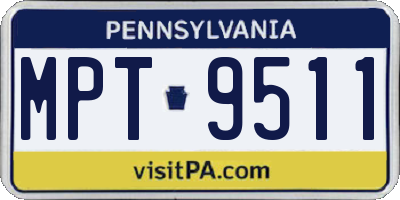 PA license plate MPT9511