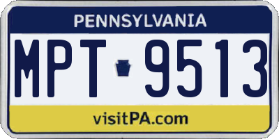 PA license plate MPT9513