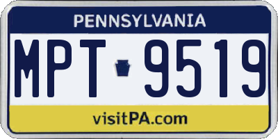 PA license plate MPT9519