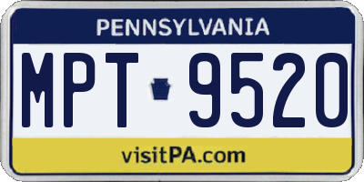 PA license plate MPT9520