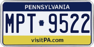 PA license plate MPT9522
