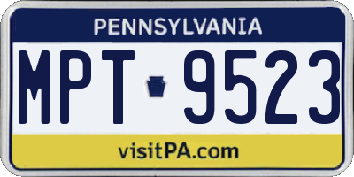 PA license plate MPT9523