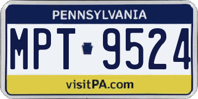 PA license plate MPT9524