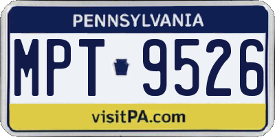 PA license plate MPT9526