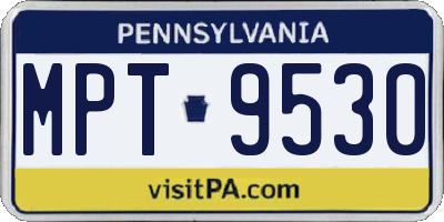 PA license plate MPT9530