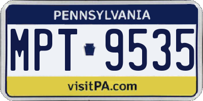 PA license plate MPT9535