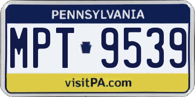 PA license plate MPT9539