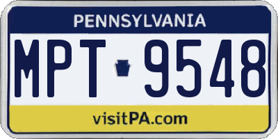 PA license plate MPT9548