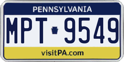 PA license plate MPT9549