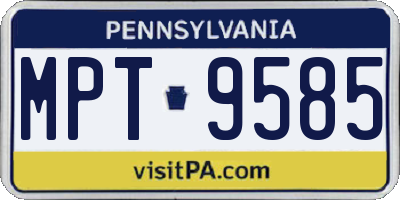 PA license plate MPT9585
