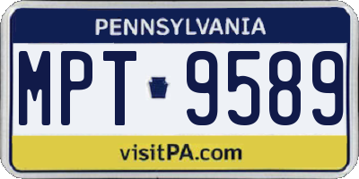 PA license plate MPT9589