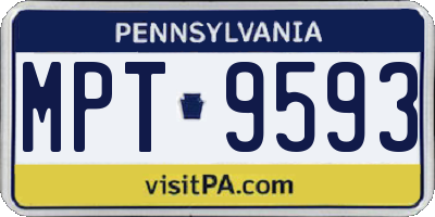 PA license plate MPT9593