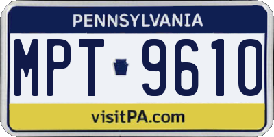 PA license plate MPT9610