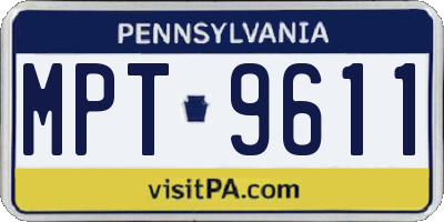 PA license plate MPT9611
