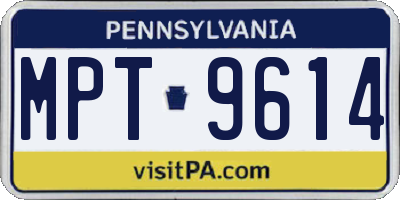 PA license plate MPT9614