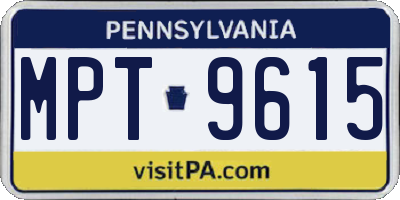 PA license plate MPT9615