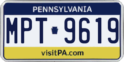 PA license plate MPT9619