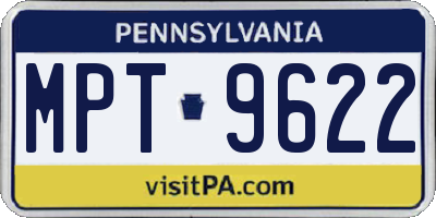 PA license plate MPT9622
